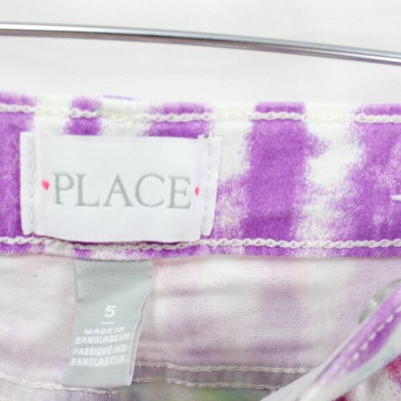 THE CHILDRENS PLACE Tie Dye Water Color Denim Girls Shorts Size 5 - Picture 3 of 9